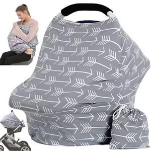 lot 20374 image: Car Seat Canopy Breastfeeding Cover - Multi Use Baby Stroller and Carseat Cover, Breastfeeding Covers, Boys and Girls Shower Gifts (Classical Arrows)