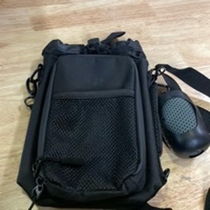lot 20398 image: Black Camera Shoulder Bag with Mesh Pocket