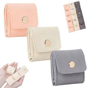 lot 20412 image: Mini Travel Jewelry Bag, Mini Travel Jewelry Roll Bag with Buckle, Portable Foldable Multifunctional Jewelry Travels Pouch for Earrings, Rings, Necklaces (3Pcs)