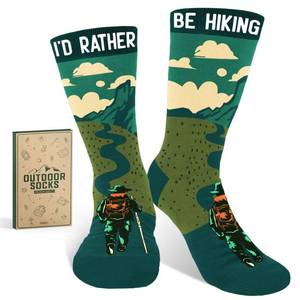 lot 20431 image: VICRAZY Hiking Socks for Men, Women - Funny Hiking Socks - Cool Gifts for Hikers - Hiking Accessories, Socks for Hikers, Stocking Stuffers for Men, Women