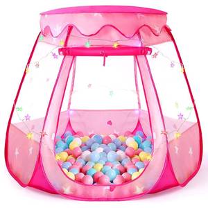lot 20450 image: Pop Up Princess Tent with Colorful Star Lights for 1 2 3 Year Old Birthday Gift, 12-18 Months Baby Girl Toys, Foldable Ball Pit with Carrying Bag, Indoor&Outdoor Play Tent for Kids