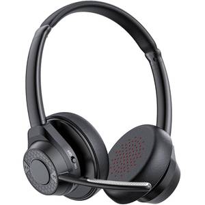 lot 20470 image: Bluetooth Headset, Wireless Bluetooth V5.4 Headphones with Microphone, Noise Canceling Multipoint Connect Wireless Headset with Mic for WorkMobileLaptopCall CenterNoisy OfficeZoom - Black