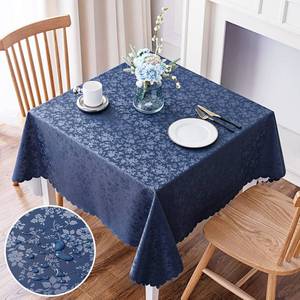 lot 20471 image: Smiry Square Table Cloth, Waterproof Heavy Duty Vinyl Tablecloths, Wipeable Washable Table Cover for Kitchen and Dining Room (Navy Blue, 54 X 54)