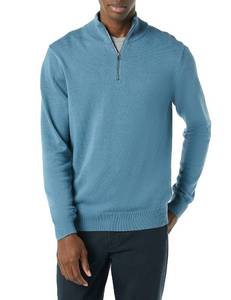 lot 20484 image: Amazon Essentials Mens 100% Cotton Quarter-Zip Sweater, Blue, Large