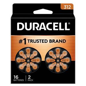 lot 20491 image: DURACELL Size 312 Brown Hearing Aid Batteries, 16Pack (DURDA312B16ZM09)