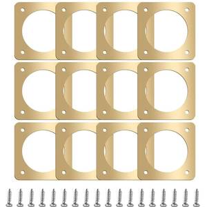 lot 20493 image: Hotop 12 Pcs 1 12 Inch Opening Bluebird Metal House Hole Guard Portal Bird House Protect Bird Room Guard Copper Portal with Opening for Eastern Bluebird Rooms Sparrow Houses(Gold)