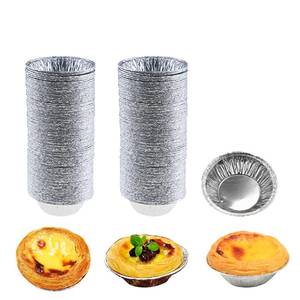 lot 20499 image: HLCM Aprox. 100 Pcs Aluminum Foil Mini Pans, Great for Baking Tarts, Quiche, Pudding, etc.