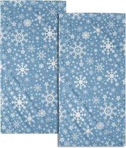 lot 11422 image: Blue Snowflake Cotton Hand Towel