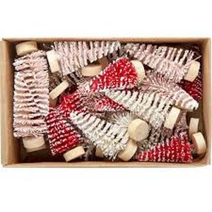 lot 11429 image: Sooco Mini Christmas Trees with Red Bows - 12 Pack