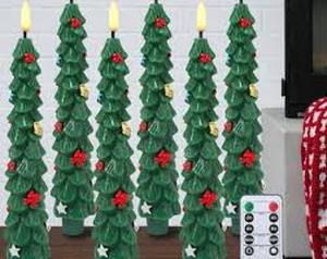 lot 13554 image: Miniature Christmas Trees with Decorations - Set of Multiple