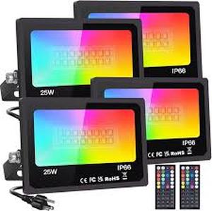 RGB LED Floodlight Set - Pack of 4