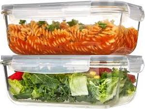 lot 15492 image: Extra Durable Glass Food Storage Containers - 2 Pack