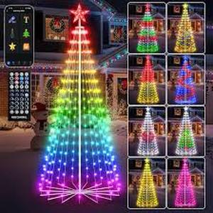 lot 17130 image: LED Christmas Cone Tree Light Display