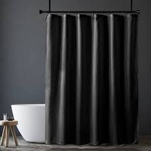 lot 17137 image: Black Shower Curtain and liner