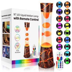 lot 3036 image: Biulazyda 15.5-Inch Color Changing LED Lamp,Smart Timer Remote-Controlled Volcano Large Liquid Motion Lamp,Dynamic Shadow Ambiance Night Light & Christmas Gifts