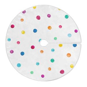 lot 4047 image: YETTASBIN Colorful Dot Tree Skirt 35.4 lnch, Large Round Xmas Tree Skirt Indoor Outdoor Christams Ornaments for Holiday Party Home Office Decor