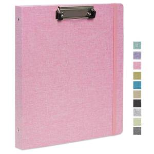 lot 4056 image: Cherrich Three Ring Binder with Clipboard, Linen Cover Clipboard Binder 1 Inch for Letter Size, 2 Interior Pockets Paper for Organization of School, Business and Home