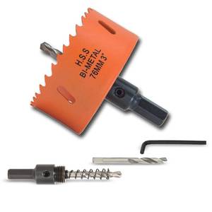 lot 4085 image: VIKITON 3 inch Hole Saw with Arbor for Metal Wood Plastic, 76mm Bi-Metal Hole Cutter for Different Project with Smooth and Flat Drilling Edge, Fast Chip Removal