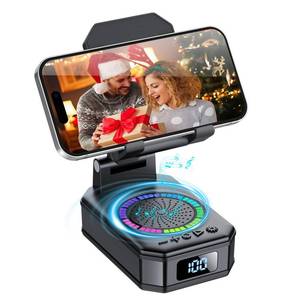 lot 4095 image: buwy Gifts for Men Women, Cell Phone Stand with Wireless Bluetooth Speaker, Colorful LED Lights, Anti-Slip Base HD Surround Sound, Rechargeable (3000mAh), for Teens, Men, Women for Christmas