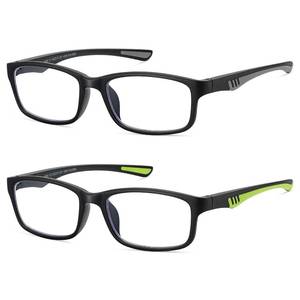 lot 4117 image: LKEYE Sport Reading Glasses Men Photochromic Lens Blue Light Blocking Computer Reader Wide Style Spring Hinge Eyeglasses 2Pack Black Green LK6082 1.75