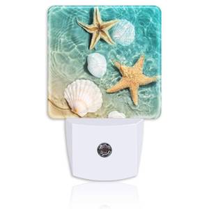 lot 4118 image: Neidius Starfish and Shell in Beach Sea Water Night Light Plug Wall,LED Night Lights with Dusk to Dawn Light Sensor for Women Girls Boys Room Decor,Hallway,Kitchen,Bathroom,Nursery,Stairs