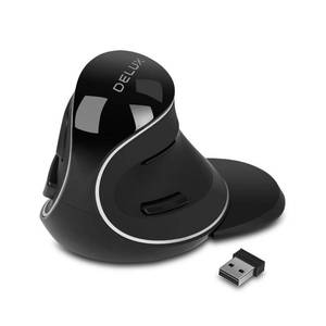 lot 4124 image: DELUX Ergonomic Vertical Mouse, Wireless Ergo Mouse for Large Hands, 2.4G Connection, Silent Clicks, Up to 1600 DPI,6 Buttons, Removable Wrist Rest, Compatible with LaptopPC (M618Plus Wireless-Black)