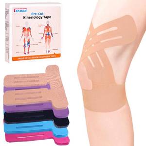 lot 4136 image: IEADEN Precut Kinesiology Tape for Knees, 10 Pcs, Upgraded, Knee Support & Stability, Knee Pain Relief Athletic Tape - Waterproof & Elastic, Breathable Hypoallergenic Latex-Free Tape, Beige