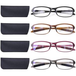 lot 4145 image: DOOViC 4 Pack Computer Reading Glasses Blue Light Blocking Anti Eyestrain Flexible Lightweight Readers for Women Men 3.5 Strength