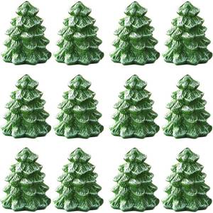 lot 4149 image: QIAOIDEA Christmas Tree Place Card Holders �� Set of 12 Mini Green Table Number Stands for Xmas Party, Winter Wedding, Holiday Dinner & Buffet Food Labels