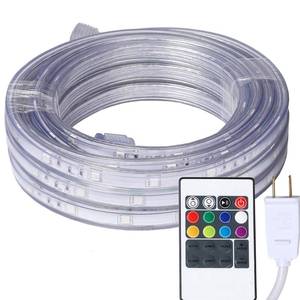 lot 9488 image: 16.4 Feet Flat Flexible LED Rope Lights, Color Changing RGB Strip Light with Remote Control, 8 Colors Multiple Modes, Plug in Novelty Lighting, Connectable and Waterproof for Home Kitchen Outdoor Use��