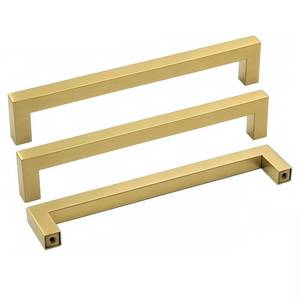 lot 9491 image: goldenwarm Cabinet Handles Gold Kitchen Cabinet Pulls-LSJ12GD160 Brushed Brass Cabinet Handles Bathroom Cabinet Hardware 6-14 Hole Center 20 Pack
