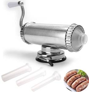 lot 9493 image: Lawei 2 LBS Sausage Stuffer - Horizontal Kitchen Stuffing Maker Stainless Steel Meat Sausage Machine for Household Commercial
