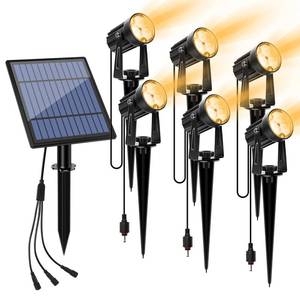 lot 11488 image: APONUO Metal Outdoor Solar Landscape Lights, Waterproof Spotlight 6-in-1 for Yard Landscape Lighting, Auto OnOff for Pathway, Driveway, Patio (Warm White)