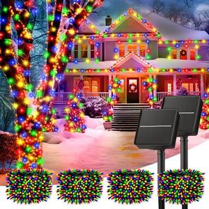 lot 11493 image: Minetom Solar String Lights for Outside, 4 Pack Total 160FT 400 LED Solar Christmas Lights Outdoor with 8 Modes, Solar Lights Outdoor Waterproof,Solar Christmas String Lights for Tree House,Multicolor