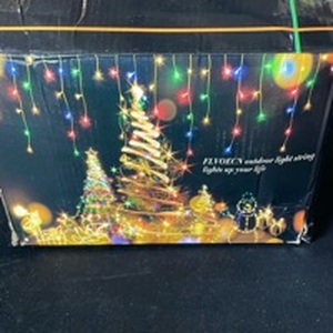 lot 11501 image: FLYOECN Multicolor LED Outdoor Icicle String Lights