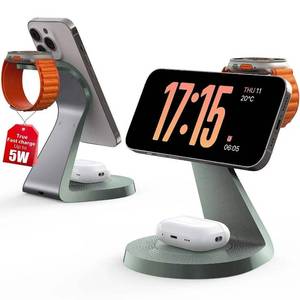 lot 11535 image: 3 in 1 Charging Station for Apple Devices, Mag-Safe Charger Stand Fast Charging, Wireless Charger for iPhone 1615141312 Series, & AirPods, & iWatch (USB-C Charger Included)