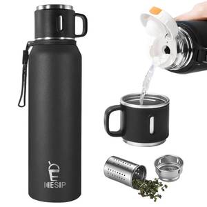 lot 11551 image: Icesip Stainless Steel Insulated Bottle, 50oz with cup Vacuum Insulated Water Bottle, Thermo for Hot DrinksCold Drinks,24-Hr Insulation Commute, Travel