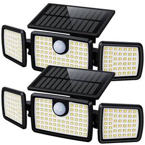 lot 12000 image: MIHANI Solar Flood Lights Outdoor, 2500LM Motion Sensor Security Lights with 270° Wide Angle, IP65 Waterproof, 3 Heads Solar Outdoor Lights for Patio, Yard, House, Garage (Non-Remote, 2 Pack)