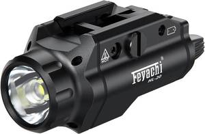 lot 12001 image: Feyachi HL-20 Pistol Light 1500 Lumen Upgrade LED Weapon Light Compact Rail Mounted Handgun Tactical Flashlight Rail Locating Keys for Picatinny, Black
