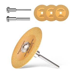 lot 12011 image: LitKiwi Mini Glasses Cutting Disc,1mm Ultra-Thin Diamond Cutting Blade Wheel,with 2 Sizes Round Mandrels,for Cutting Glass, Jade, Crystal, Ceramics and etc.