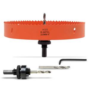 lot 12072 image: VIKITON 8 Inch Hole Saw with Arbor for Metal Wood Plastic, 8 in Bi-Metal Hole Cutter for Different Project with Smooth and Flat Drilling Edge, Fast Chip Removal��Lighter and Portable