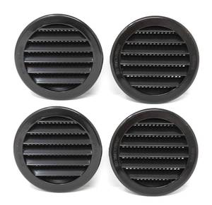 lot 12075 image: 3 Round Plastic Louver Soffit Air Vent Reptile Screen Grille Cover (4, Black)