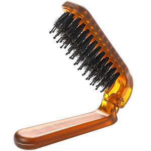 lot 12097 image: Sliverdew Hair Brush, Foldable Mini Boar Bristle Travel Hair Brush for Women and Men, Small Mini Compact Hairbrush Pocket Size Comb for Any Hairstyles, Restore Hair Shine, Beard Brush
