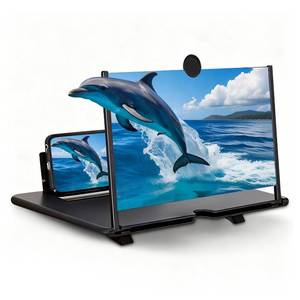 lot 12103 image: Screen Magnifier Version, 10inch HD Mobile Phone Magnifier Screen Enlarger for Movies Videos Games, Clear, Lightweight Foldable Mobile Phone Holder Compatible with All Smartphones (Black)