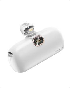 lot 12433 image: Kuulaa Small Portable Charger iPhone with Built-in Lightning Cable 5000mAh Power Bank Fast Charging for iPhone 141313 Pro1212 Pro11XRXSX876, White