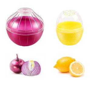 lot 12439 image: Magicaleast 2PCS Fruit and Vegetable Shaped Savers Onion and Lemon Storage Containers for Fridge Vegetable Crisper Makes Food Stays Fresh Longer
