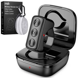 lot 12446 image: Zttopo TikTok Scrolling Ring, TIK Tok Bluetooth Remote Control, Kindle APP Page Turner with Carrying Case, Camera Photo Clicker for iPhone, iPad, iOS, Android-Black��