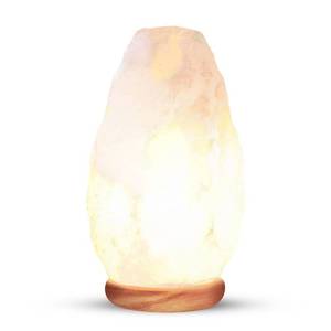 lot 13583 image: Himalayan Glow White Salt Crystal Lamp, Natural Salt Night Light, Hand Crafted Salt Lamps with Neem Wooden Base, Salts Lamp Bulb,(ETL Certified) Touch Dimmer Switch  5-7 LBS