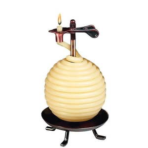 lot 13606 image: 60-Hour Round Candle  Natural Beeswax with Cotton Wick