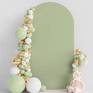 lot 13607 image: Wokceer 7.2FT Wedding Arch Cover Spandex Fitted Wedding Arch Stand Covers Round Top Sage Green Chiara Arch Cover for Birthday Party Ceremony Banquet Decoration